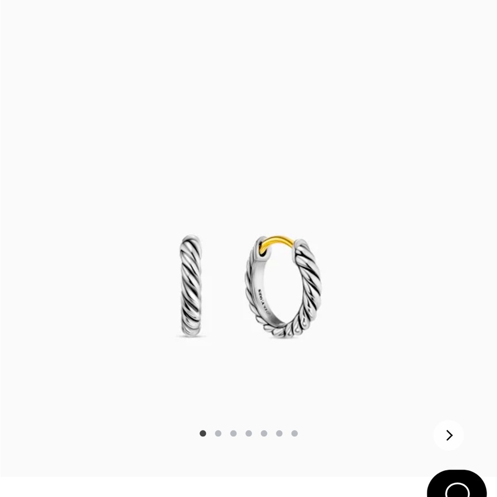 David Yurman Sculpted Cable Micro Huggie Hoop Earrings, sterling silver